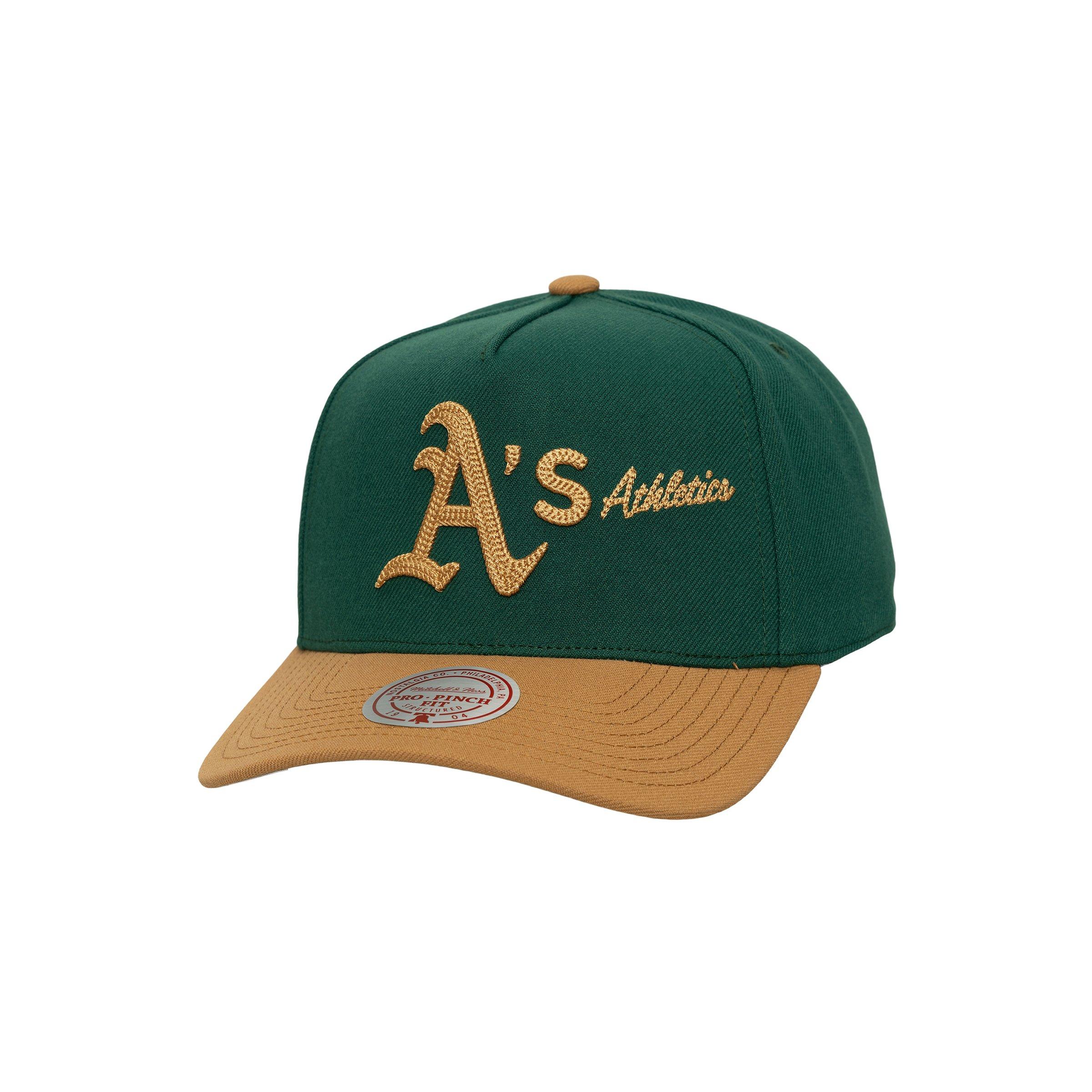 Mitchell & Ness Oakland Athletics Side Script Snapback Hat - Green - GREEN